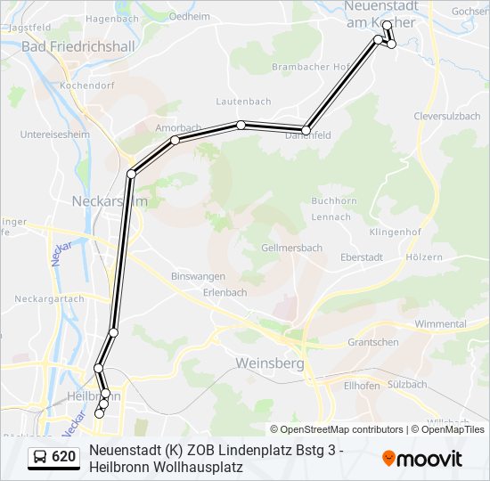 Автобус 620: карта маршрута