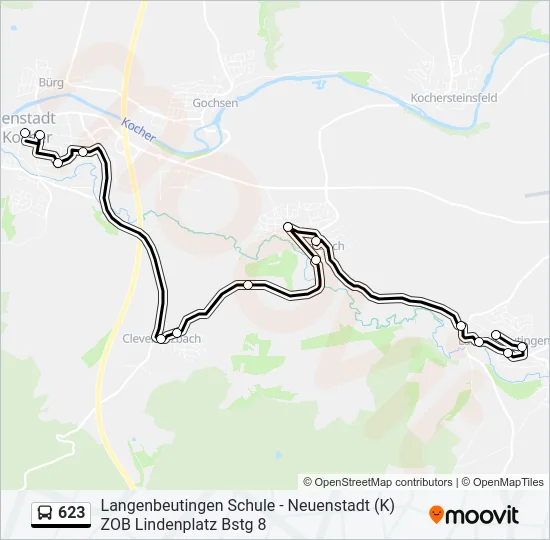 623 Bus Line Map