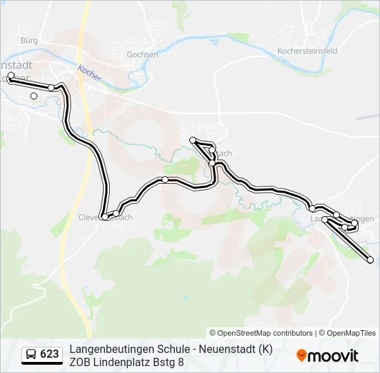 623 Bus Line Map