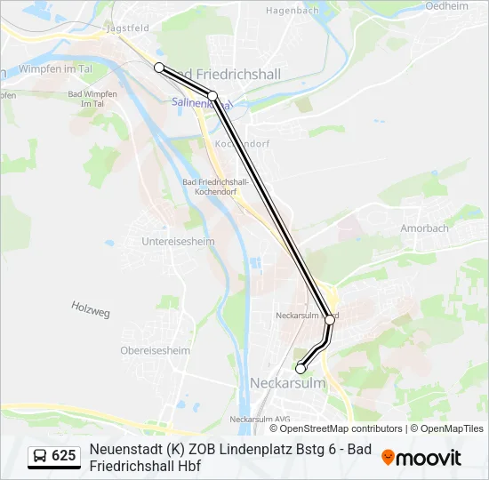 625 Bus Line Map