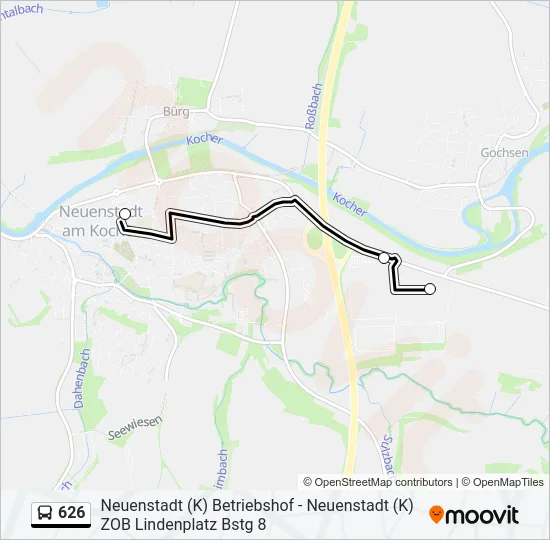 626 Bus Line Map