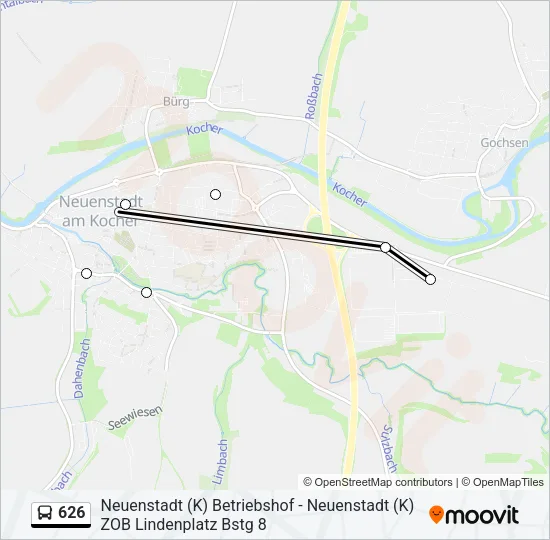 626 Bus Line Map