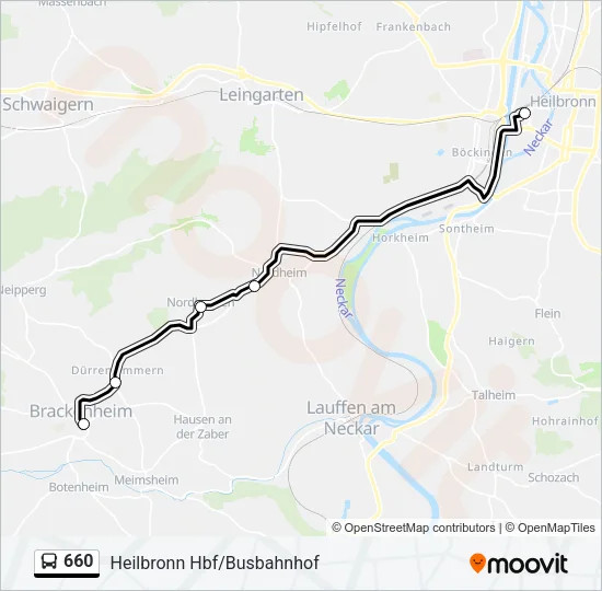 660 Bus Line Map