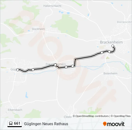 661 Bus Line Map