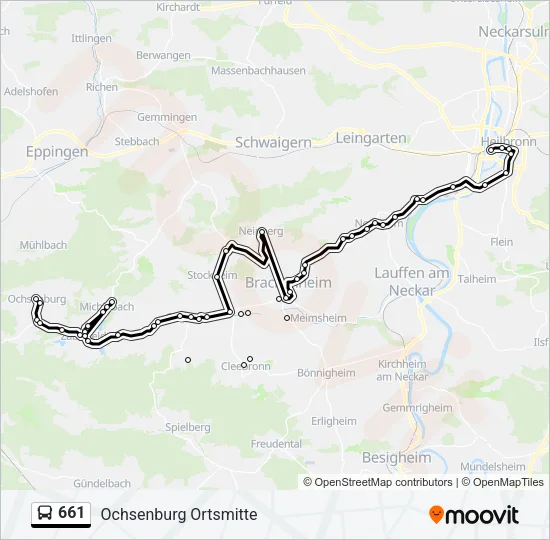 661 Bus Line Map