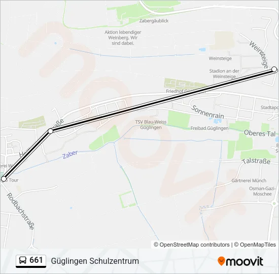 661 Bus Line Map