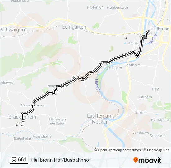 661 Bus Line Map