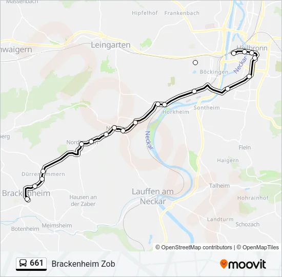 661 Bus Line Map