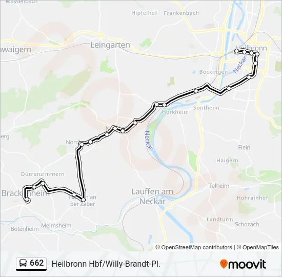 662 Bus Line Map