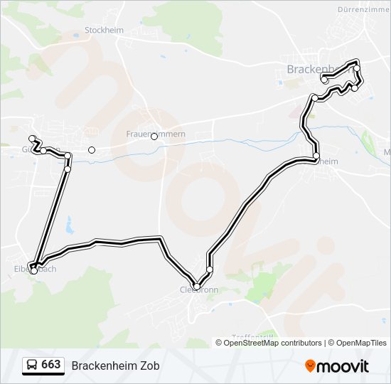 663 Bus Line Map