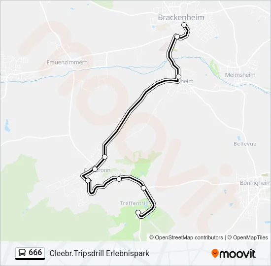 666 Bus Line Map