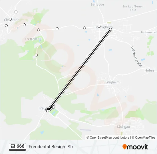 666 Bus Line Map