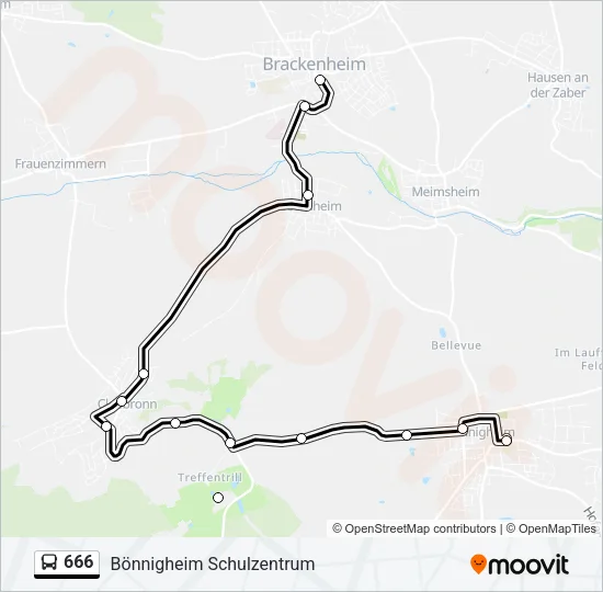 666 Bus Line Map