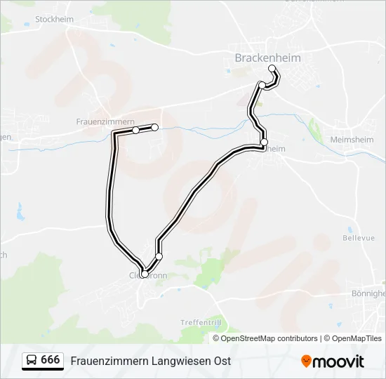 666 Bus Line Map