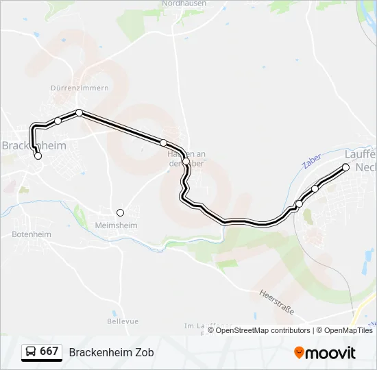 667 Bus Line Map