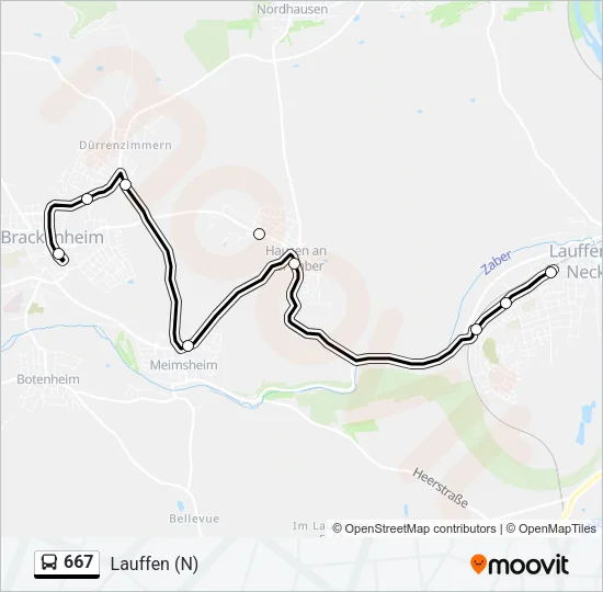667 Bus Line Map