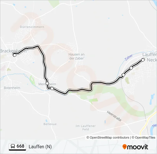 668 Bus Line Map