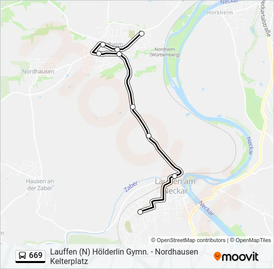 669 Bus Line Map