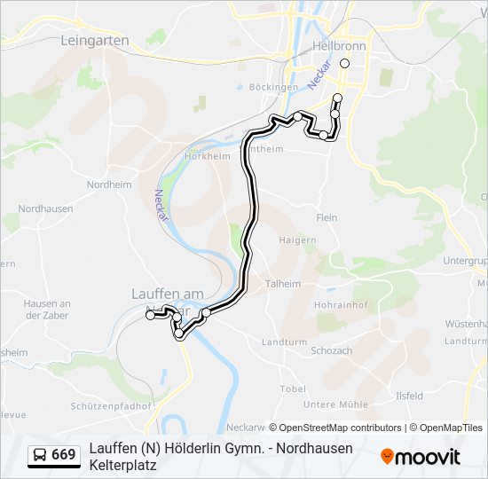 669 Bus Line Map
