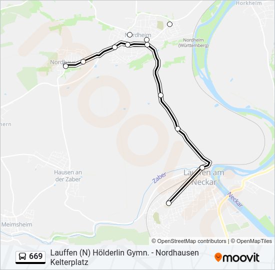 669 Bus Line Map