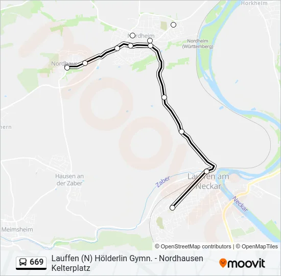 669 Bus Line Map
