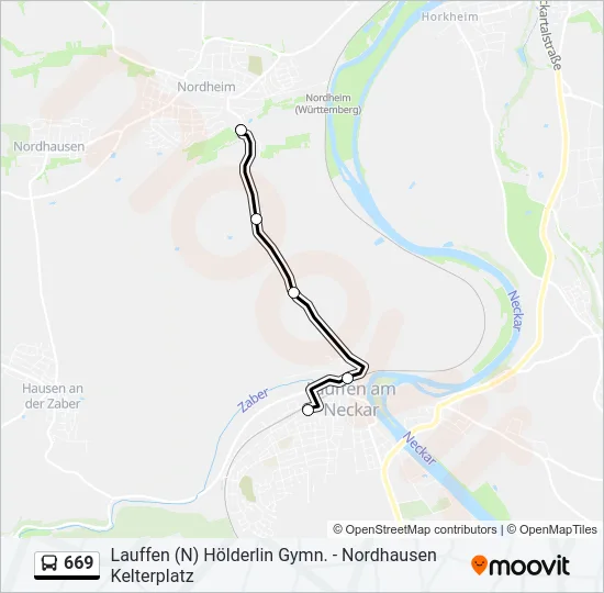 669 Bus Line Map
