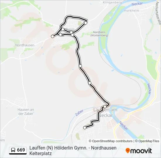669 Bus Line Map