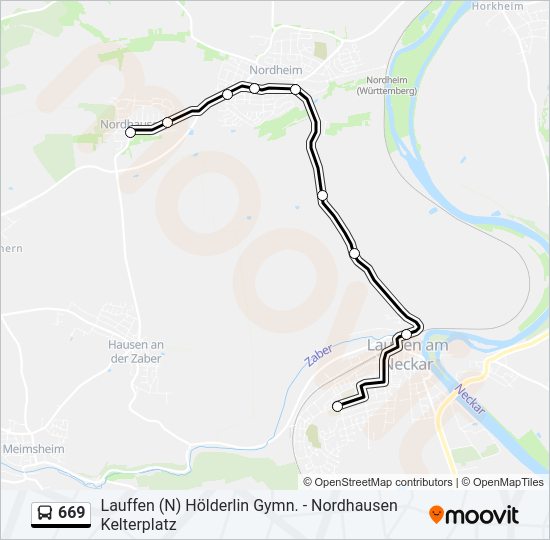 669 Bus Line Map