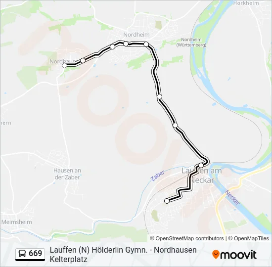 669 Bus Line Map