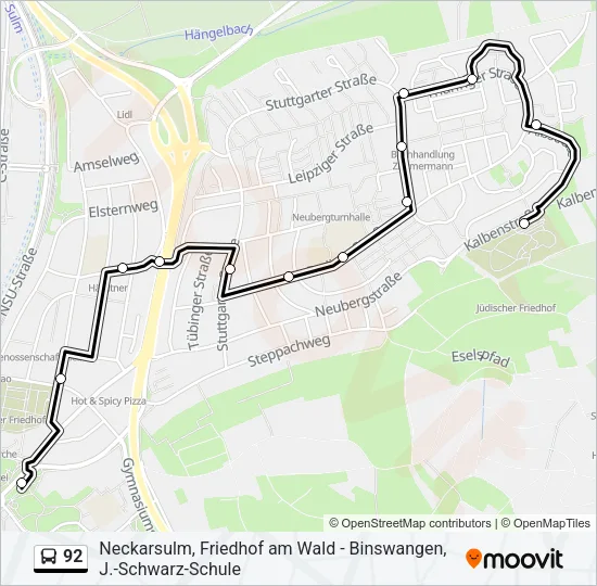 92 Bus Line Map