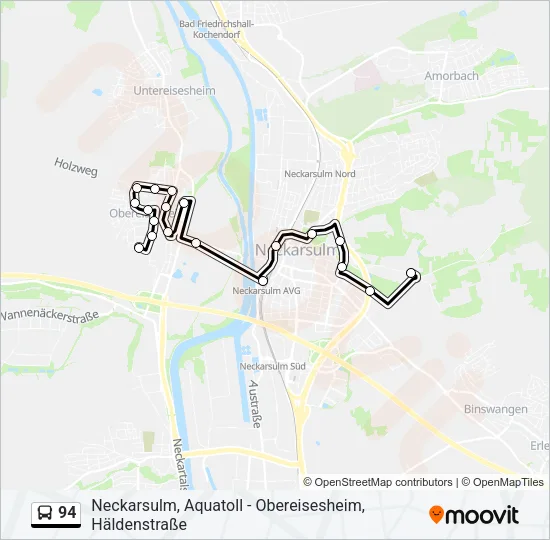 94 Bus Line Map