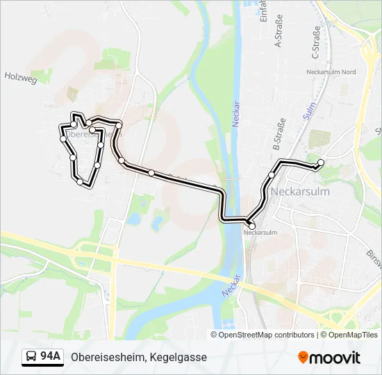 94A Bus Line Map