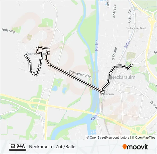 94A Bus Line Map