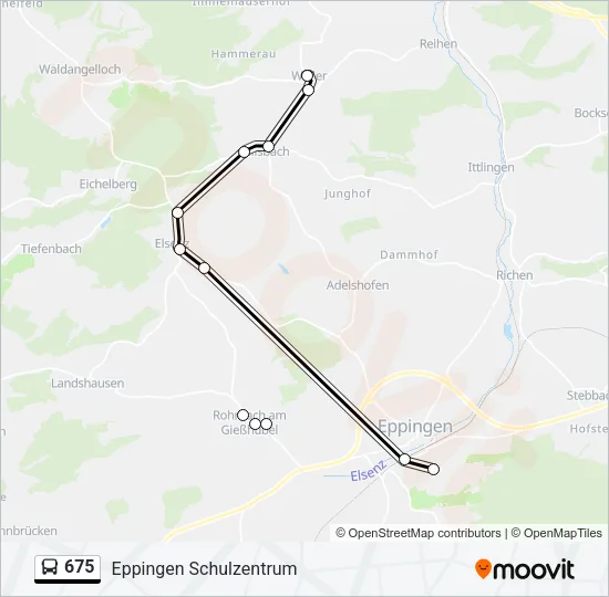 675 Bus Line Map