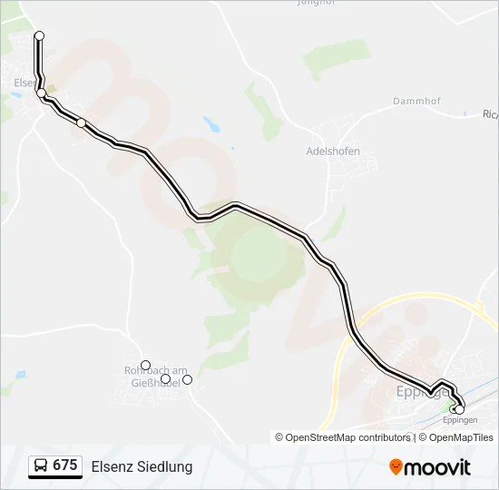 675 Bus Line Map