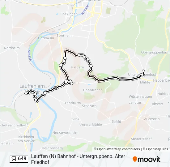 649 Bus Line Map