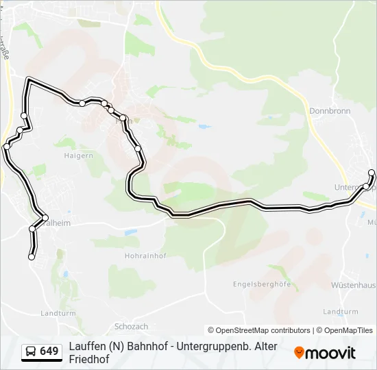 649 Bus Line Map