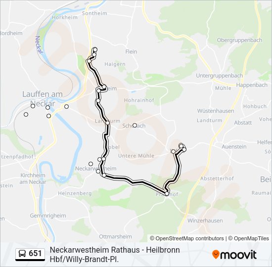 651 Bus Line Map