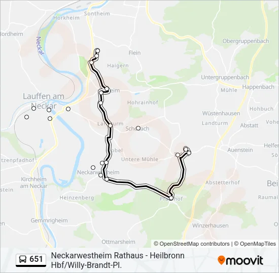 651 Bus Line Map