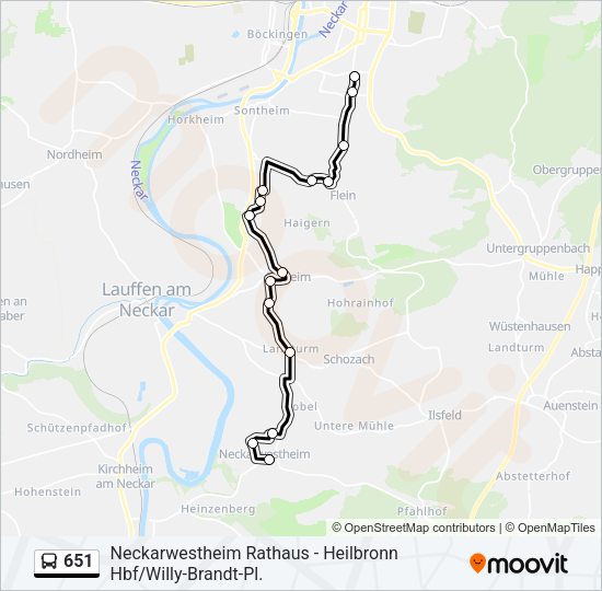 651 Bus Line Map