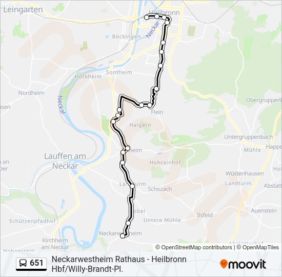 651 Bus Line Map