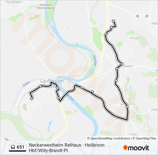 651 Bus Line Map