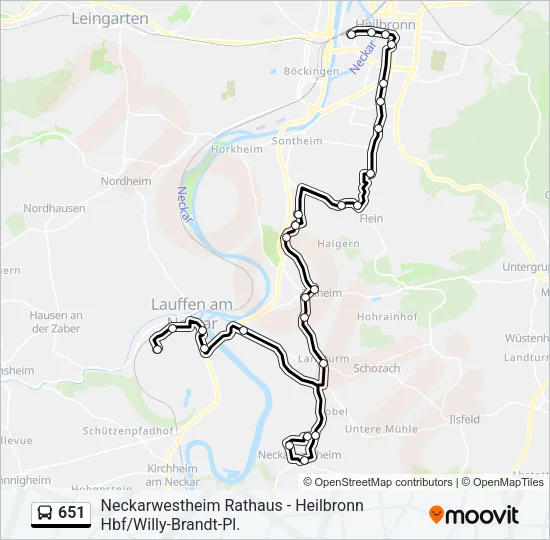 651 Bus Line Map