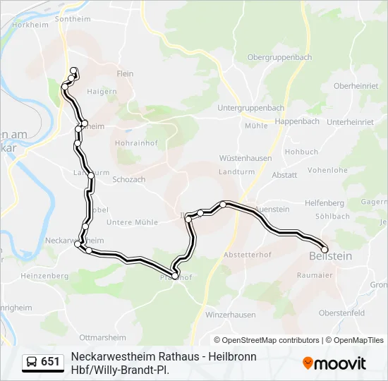 651 Bus Line Map