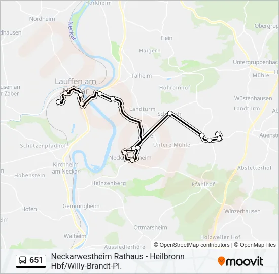 651 Bus Line Map
