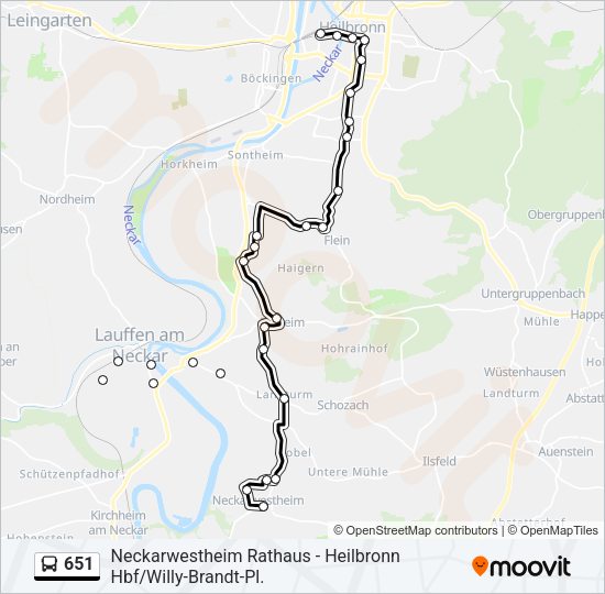 651 Bus Line Map