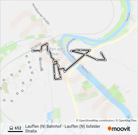 652 Bus Line Map