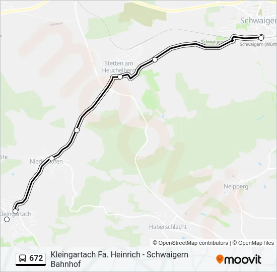 672 Bus Line Map