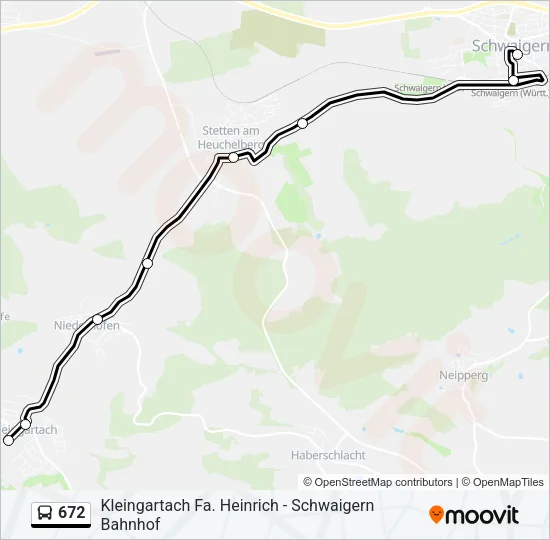 672 Bus Line Map