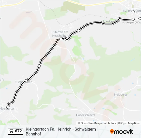 672 Bus Line Map